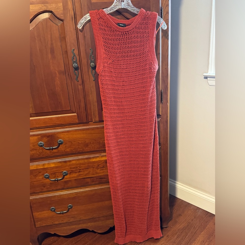 Express Sleeveless Rust Maxi Dress